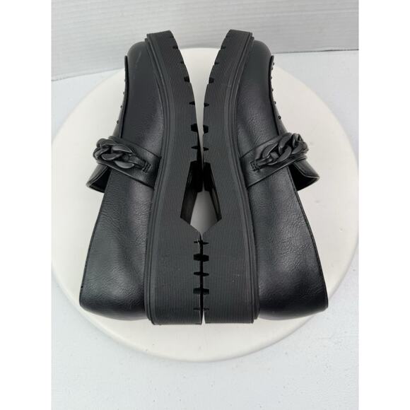 Report Hayden Womens Size 7 Black Chunky Chain Studded Loafers Faux Leather - Picture 8 of 12